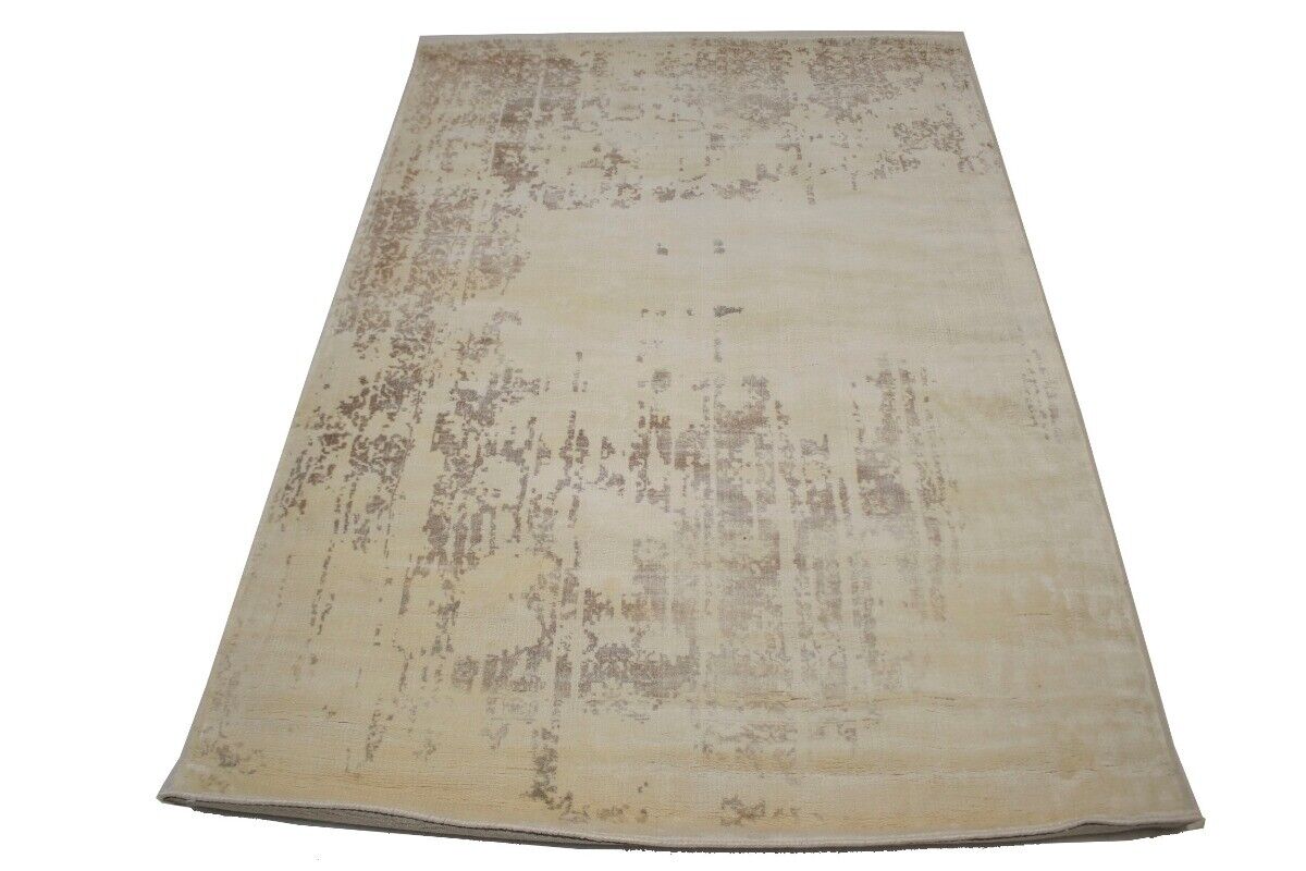 Distressed Cream Floral Design 4X6 Hand-Loomed