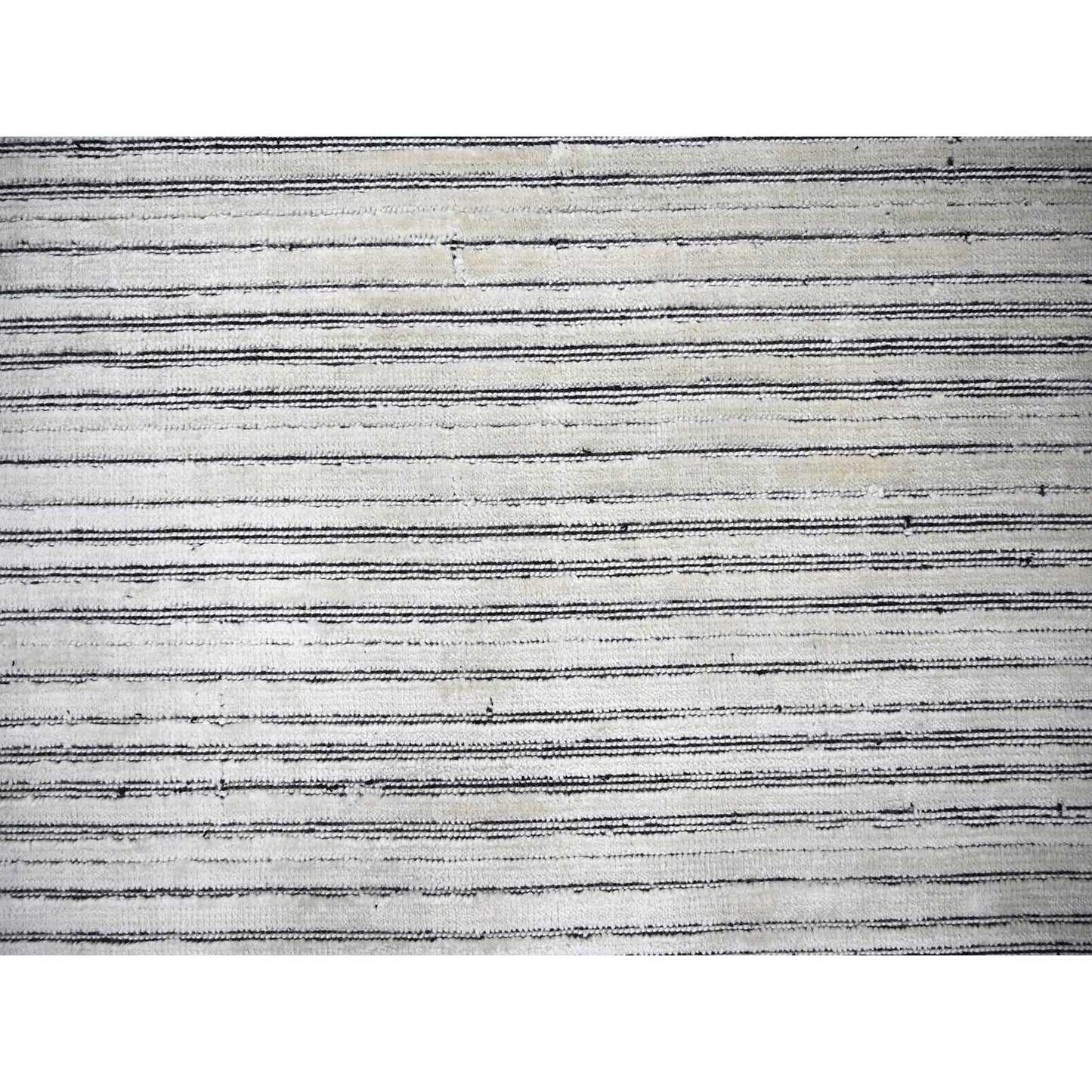 12'1"X15'1" Ivory Modern Design Wool & Silk Hand Loomed Oversized Rug