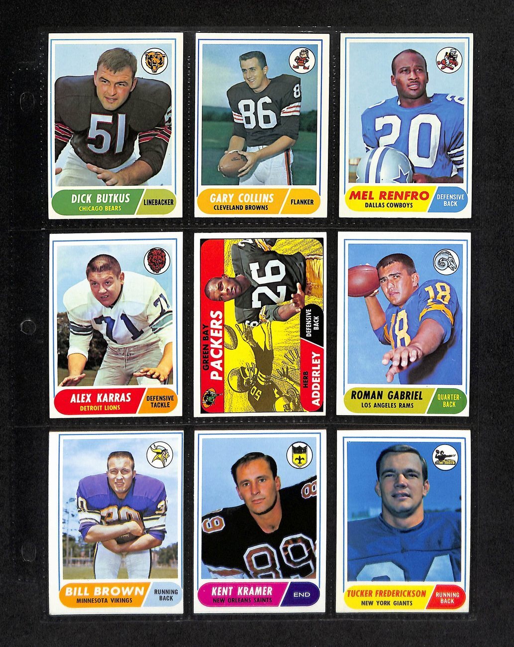 1968 Topps Football Card Complete Set (1-219)
