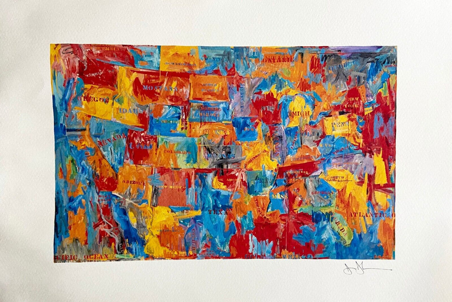 Jasper Johns ' Map ' Lithograph Coa Numbered Hand
