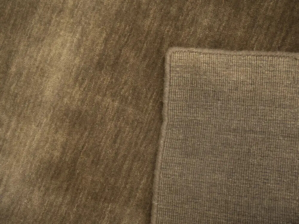 Solid Brown Hand-Loomed 8X8 Gabbeh Wool Rug