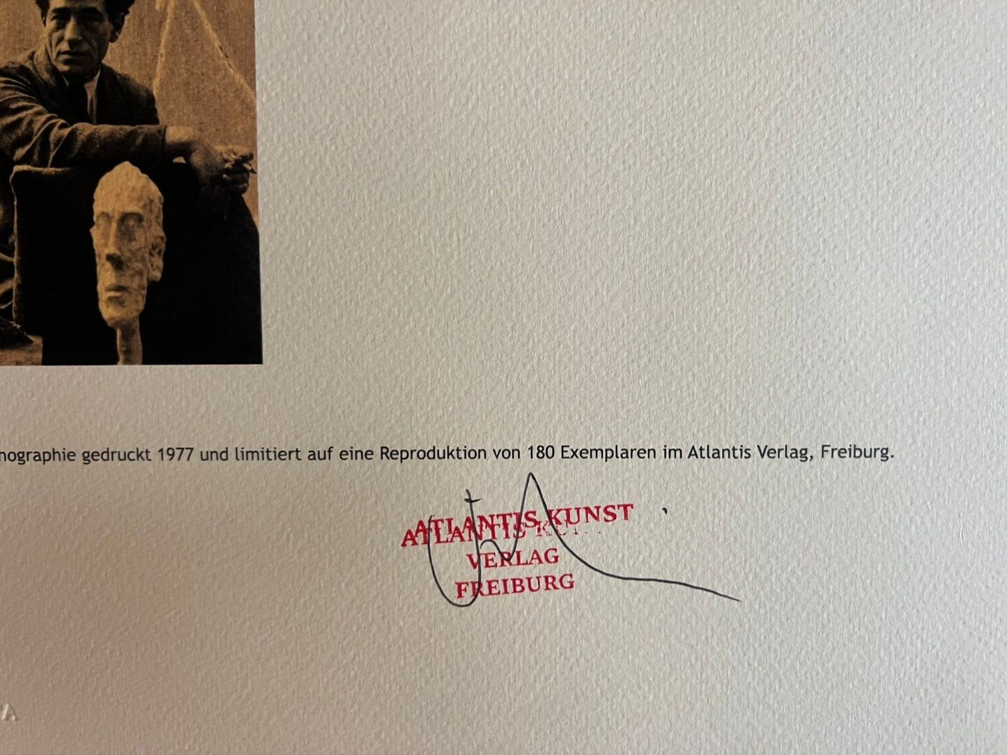 Alberto Giacometti Lithograph Coa Signed Hand Numbered In Pencil