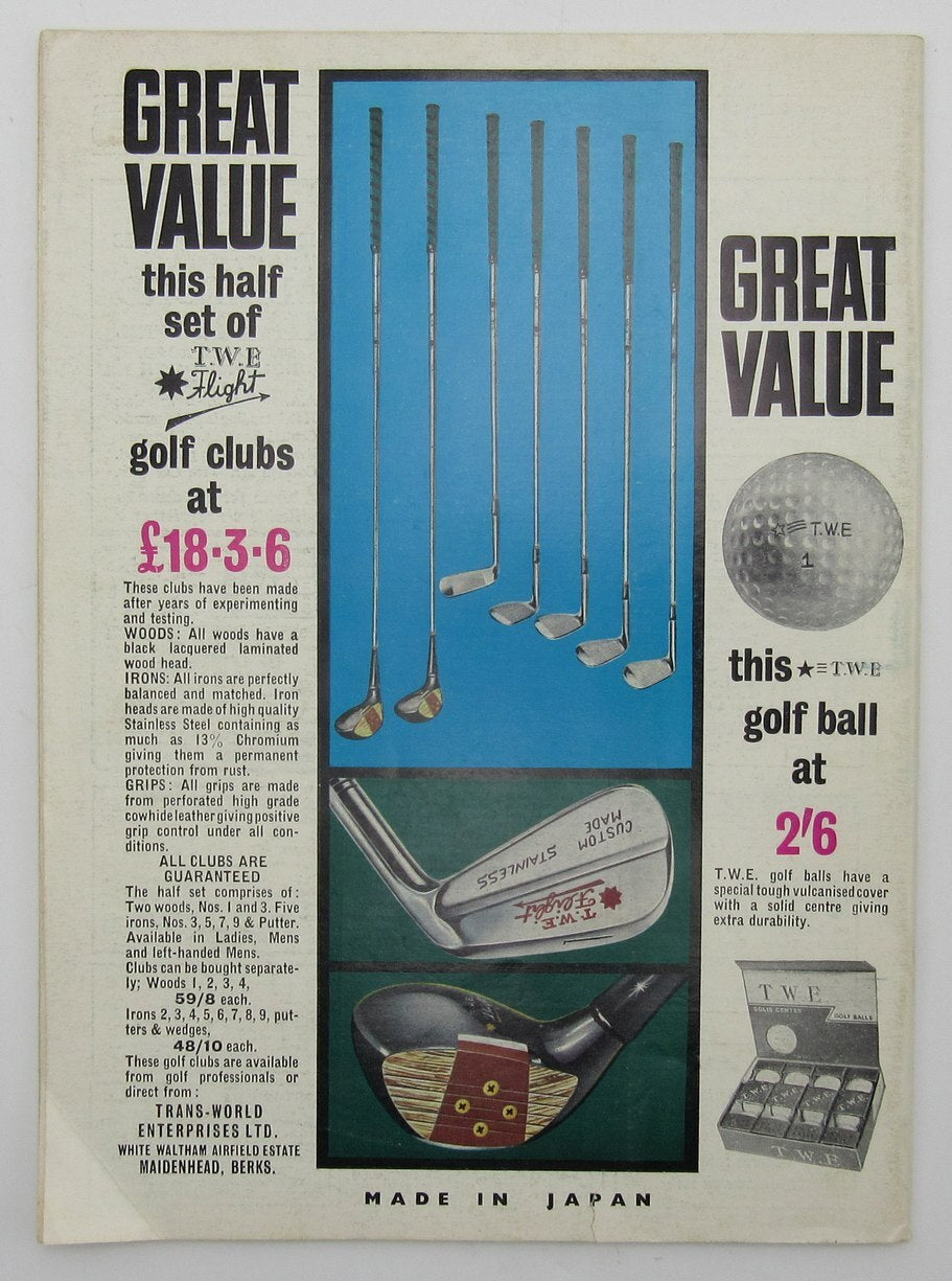 Arnold Palmer Signed/Autographed March 1967 Golf