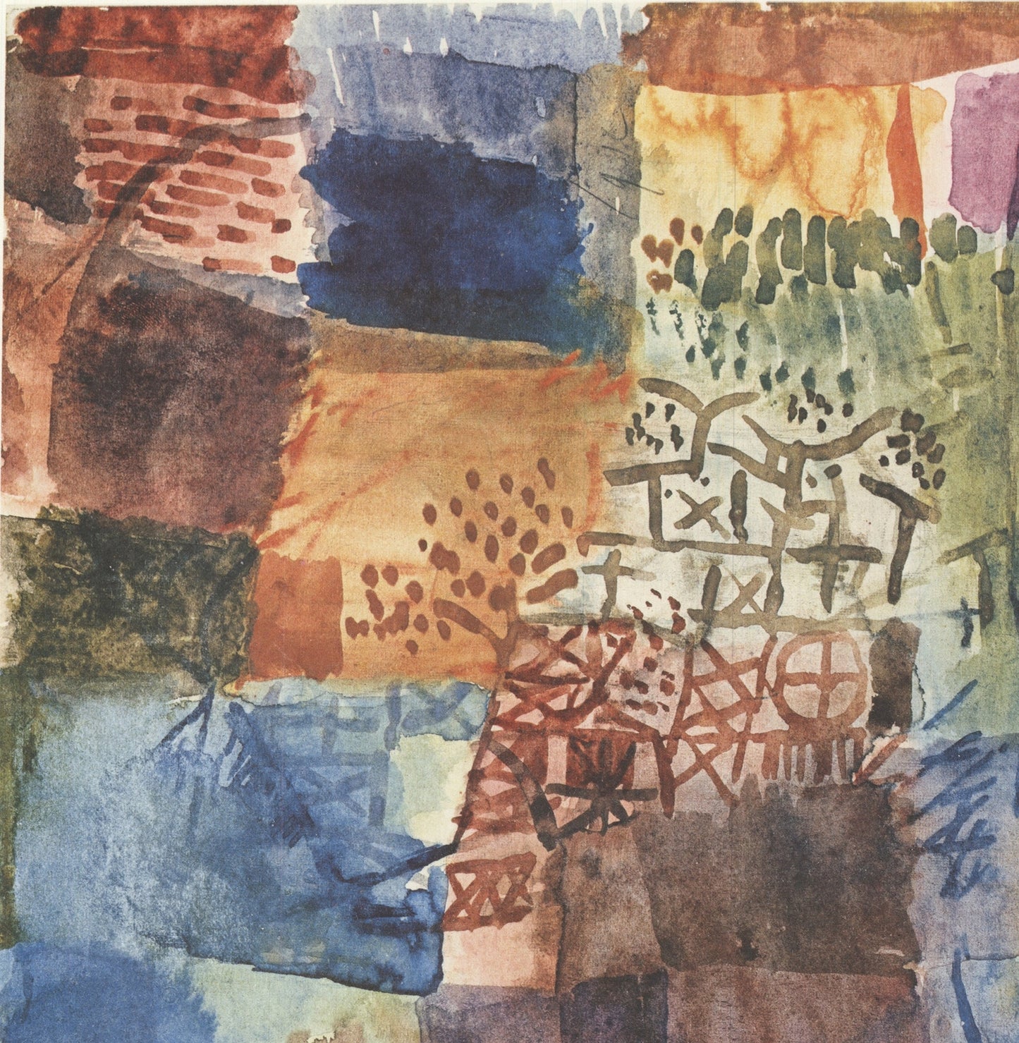 Paul Klee Memory Of A Garden " Offset Lithograph Modernism