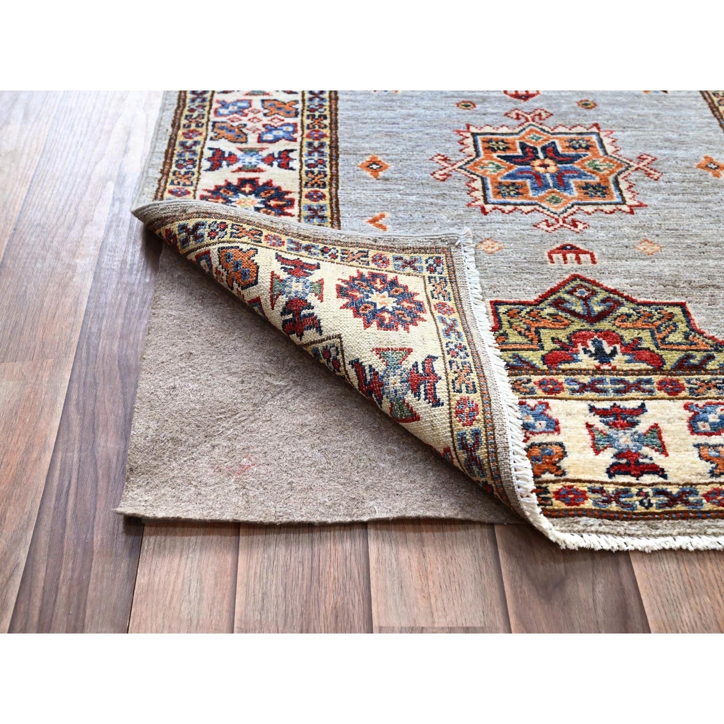 2'9"X18'2" Jubilee Gray Wool Afghan Super Kazak Xl Runner Oriental Rug