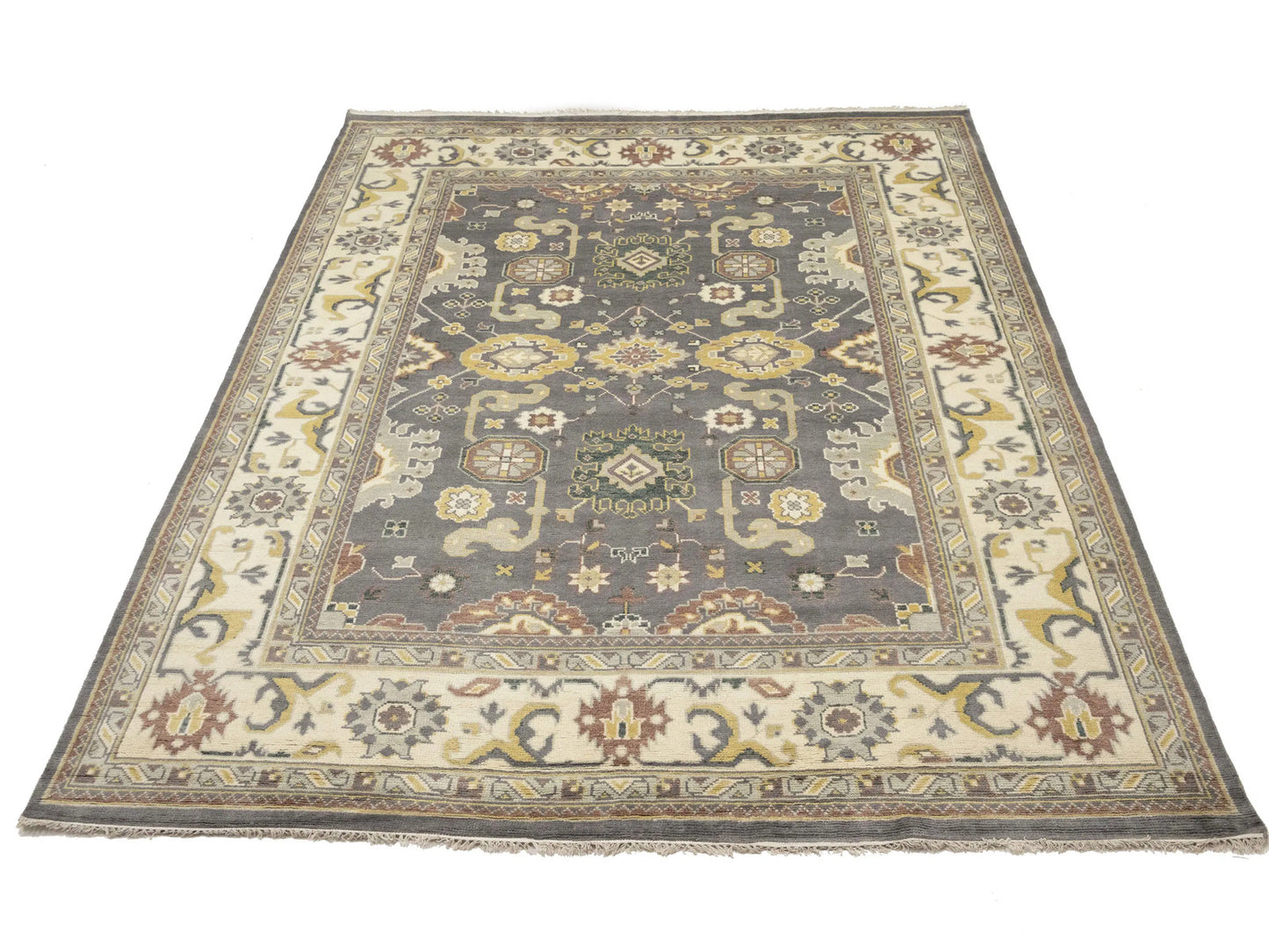 Handmade Floral Oushak Chobi 9'5X12'0 Ft Oriental