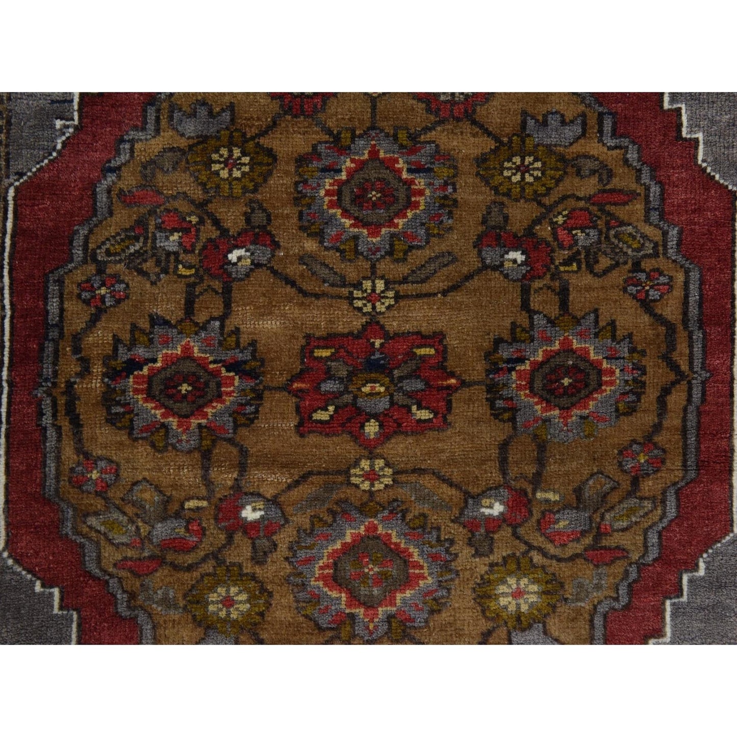 3'10"X6' Pewter Gray Vintage Turkish Keysari 100% Wool Hand Knotted Rug