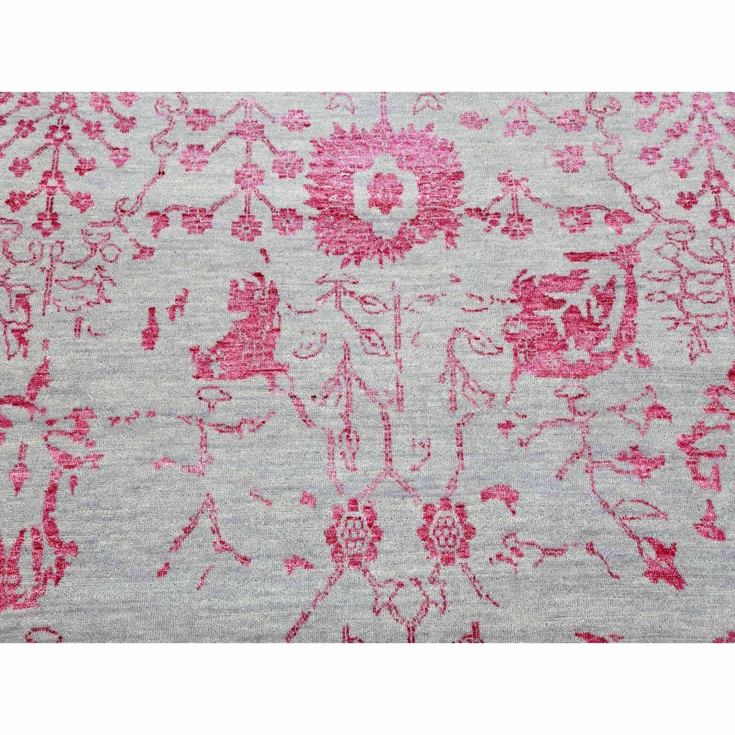 8'10"X11'3" Beige Zoroastrian Tebraz Design Wool And Silk Handknotted Rug