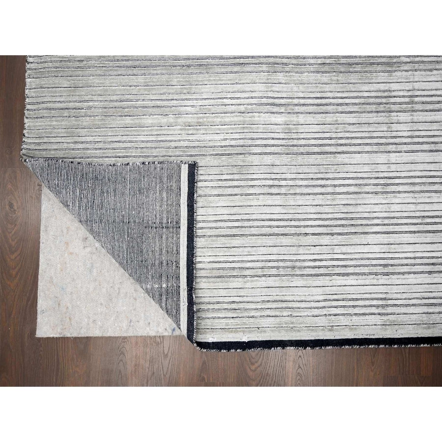 14'X16'2" Taupe Modern Textured Hand Loomed Wool And Silk Oversized Rug