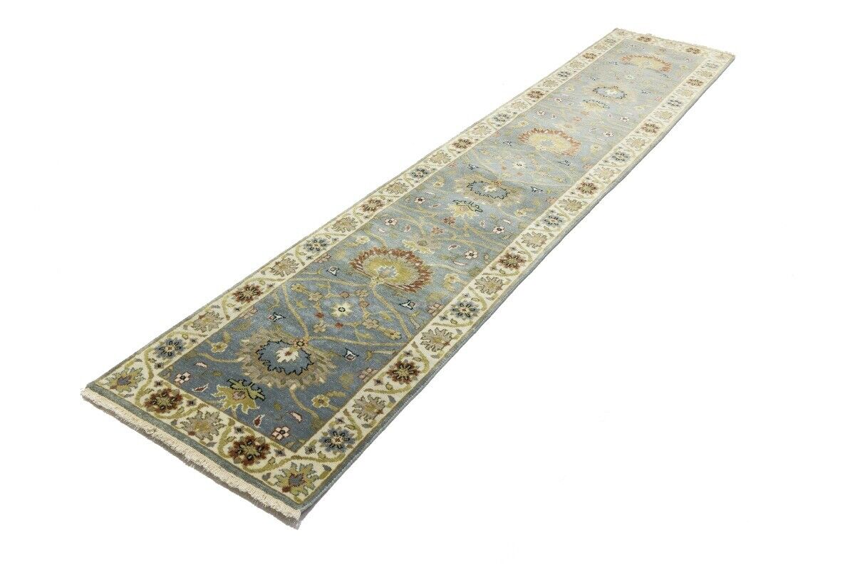 Muted Floral Peshawar Osh Chobi Runner Rug