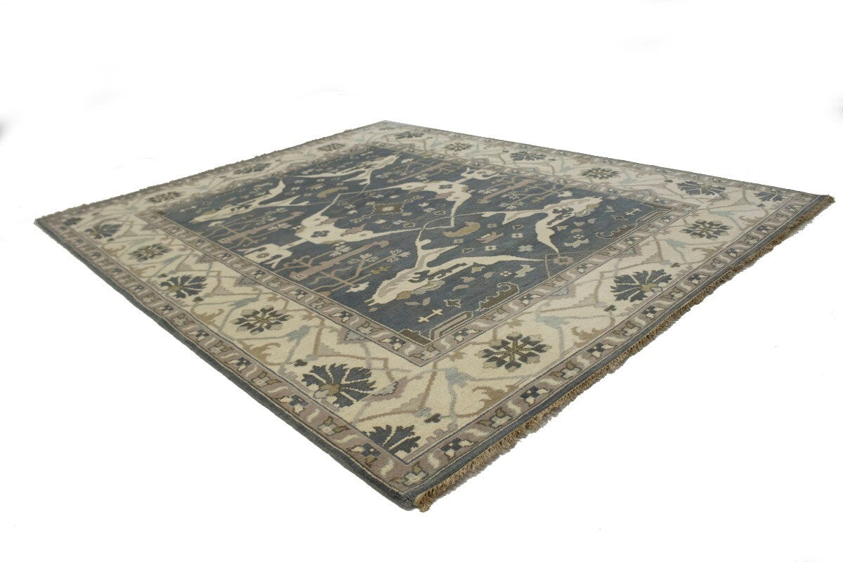Handmade Oushak Oriental Rug Floral Design Pastel