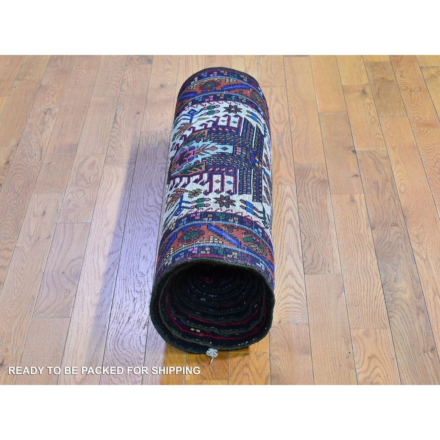 3'3"X12'2" Vintage Farsian Karajeh Pure Wool Hand Knotted Runner Rug