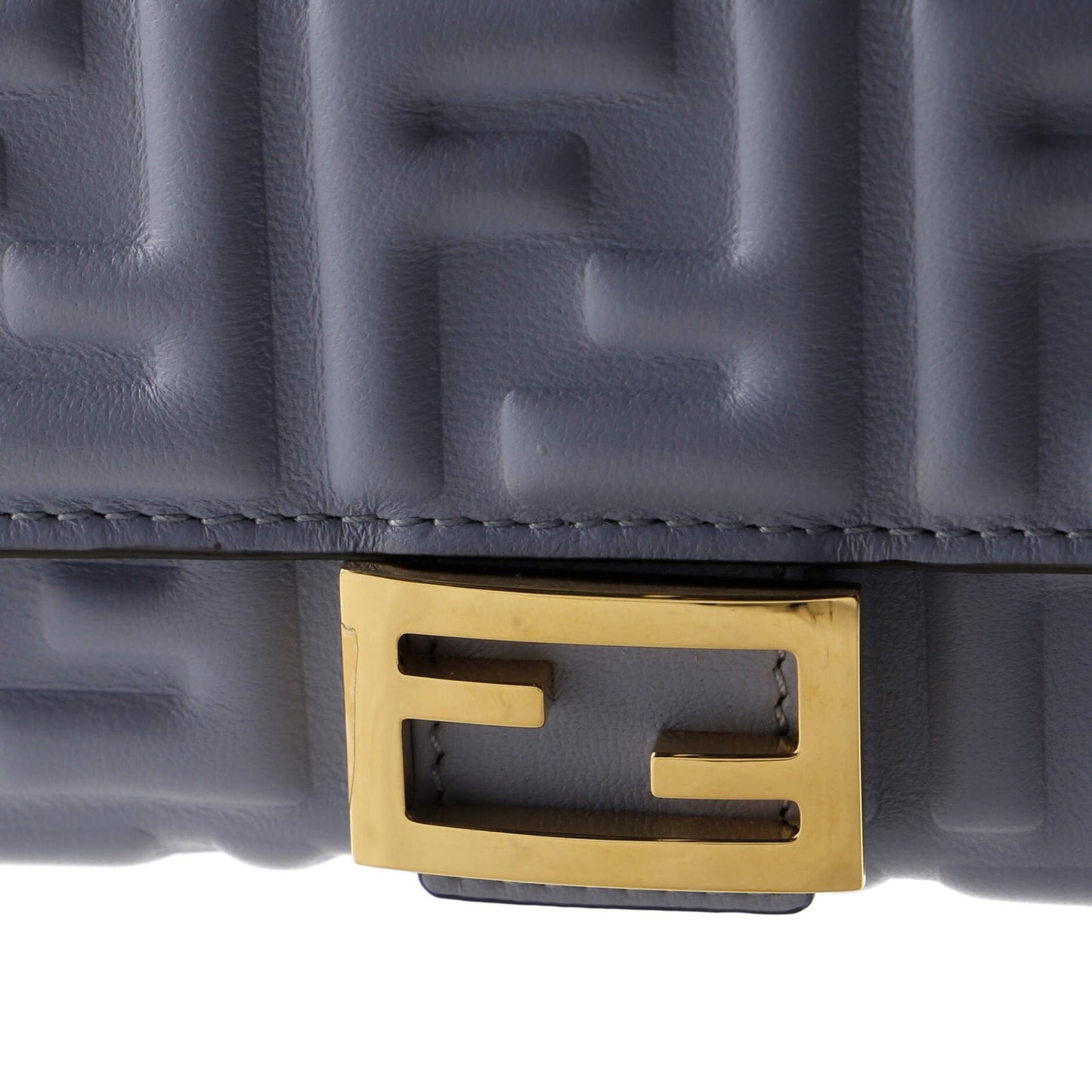 Fendi Baguette Continental Wallet On Chain Zucca Embossed Leather