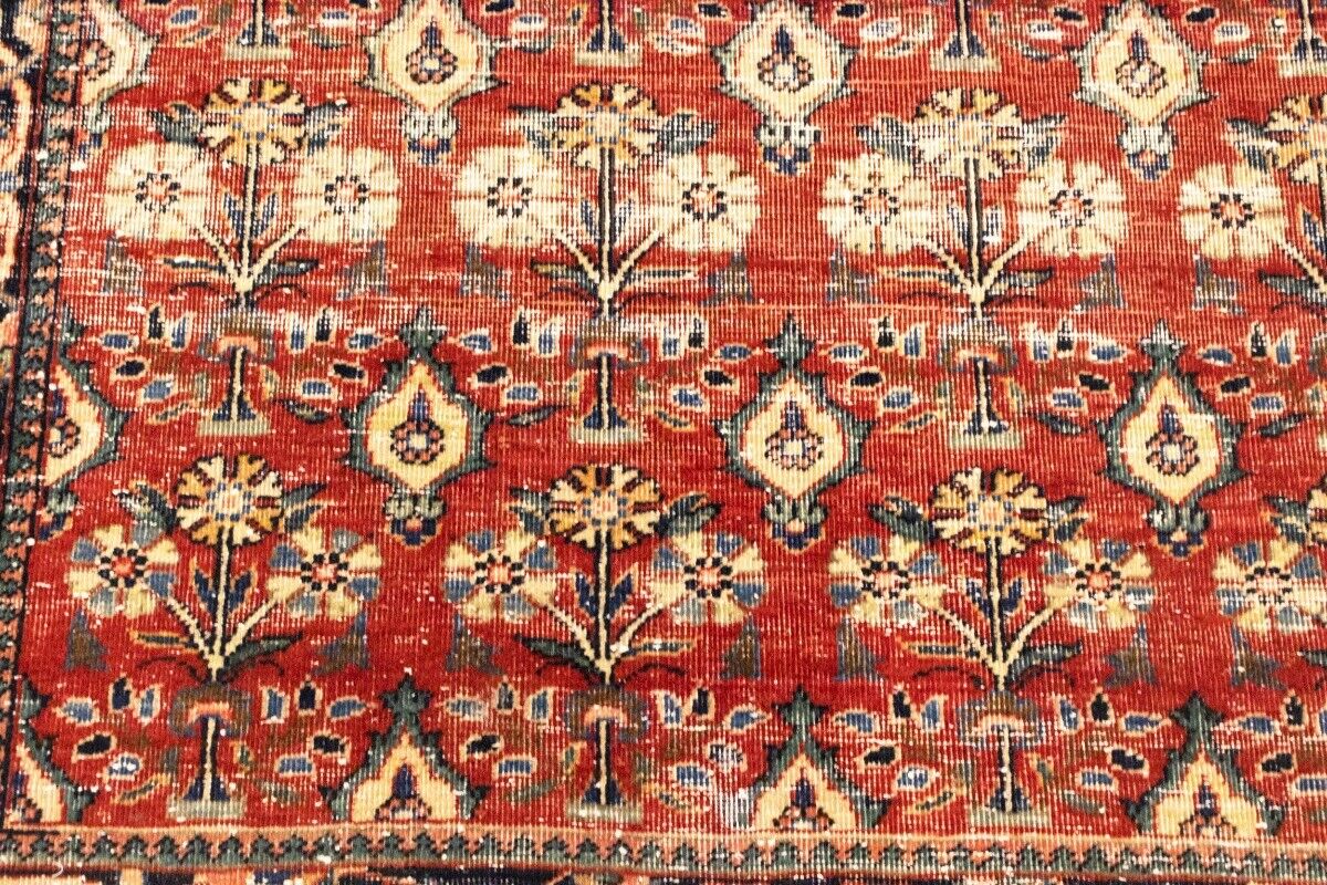 Semi-Antique Handmade Oriental Rug Red Carpet
