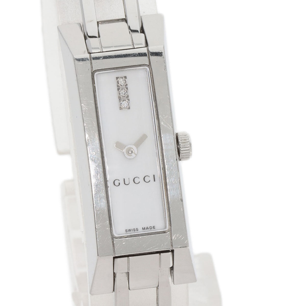 Gucci Square Face 3P Diamond Watches 110 Stainless Steel/Stainless Steel Ladies