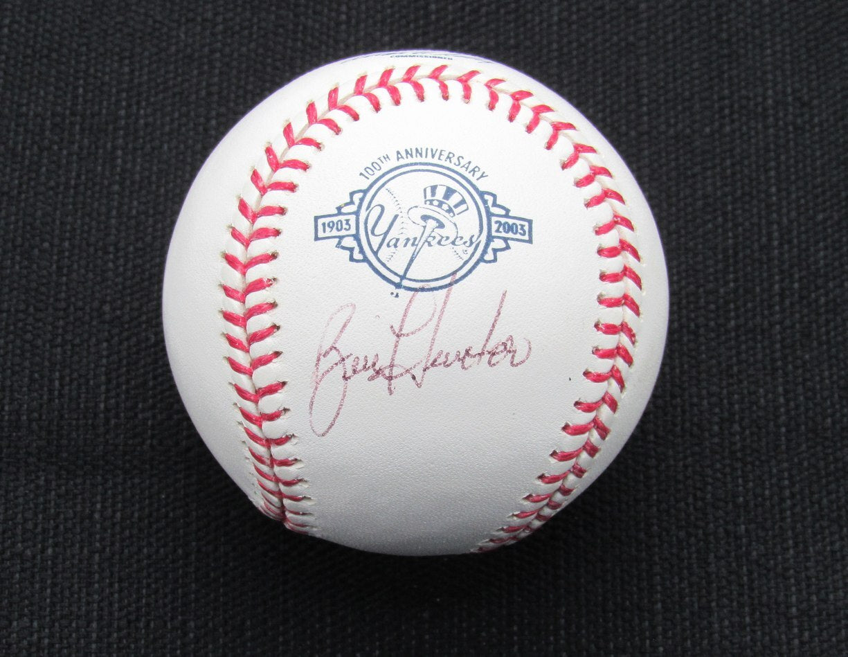 Bill Hunter Signed/Auto Yankees 100Th Oml