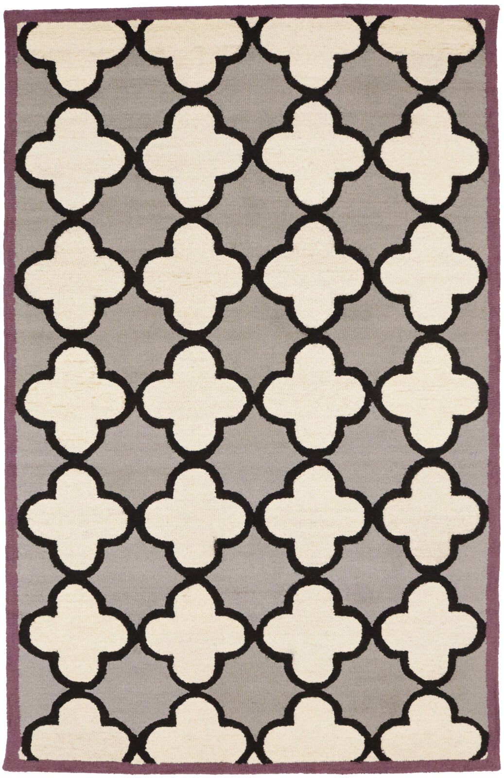 Multicolored Trellis Design Wool 5X8 Hand-Tufted