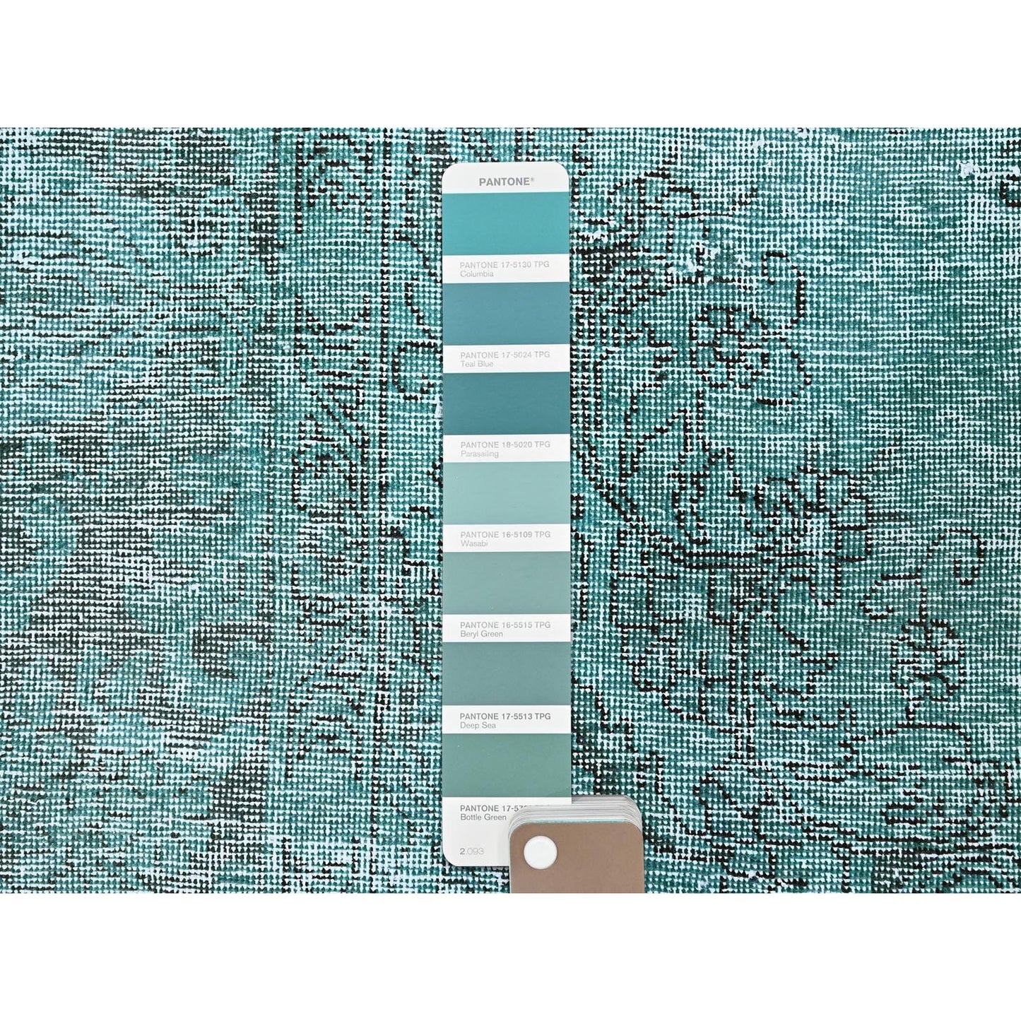2'X5'8" Green Overdyed Vintage Zoroastrian Hand Knotted Wool Runner Rug