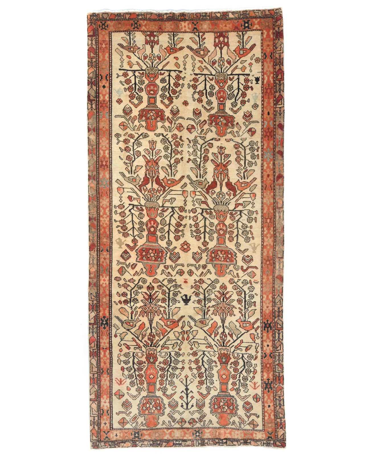 4'4X9'5 ft Tribal Pictorial Oriental Rug Farmho