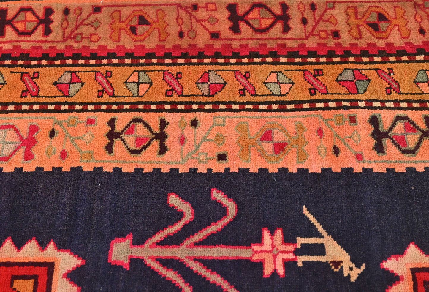Handmade Vintage Oriental Runner Rug Tribal