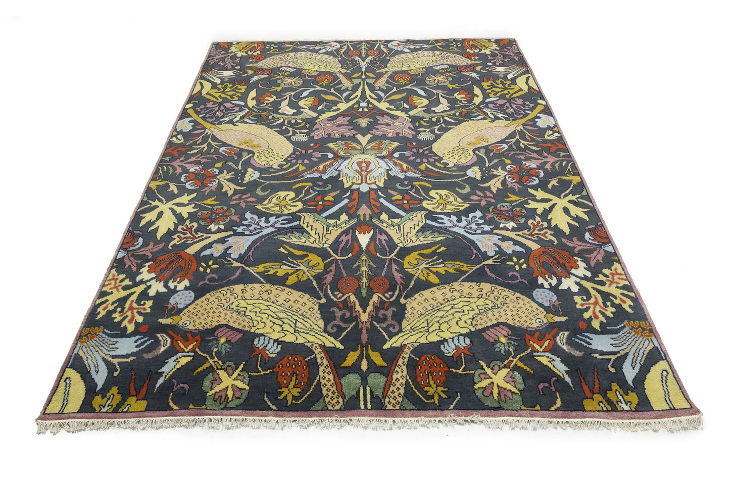 One-Of-A-Kind Birds Design Chobi Oriental Rug