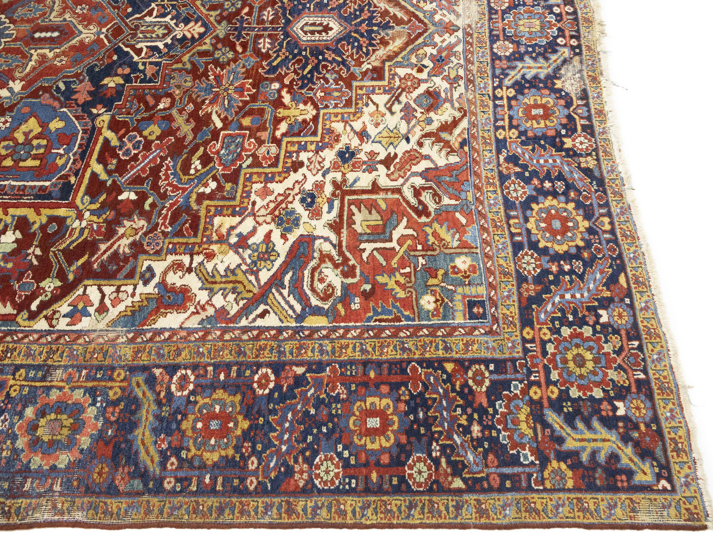 Semi-Antique Hand-Knotted Oriental Rug Large Red