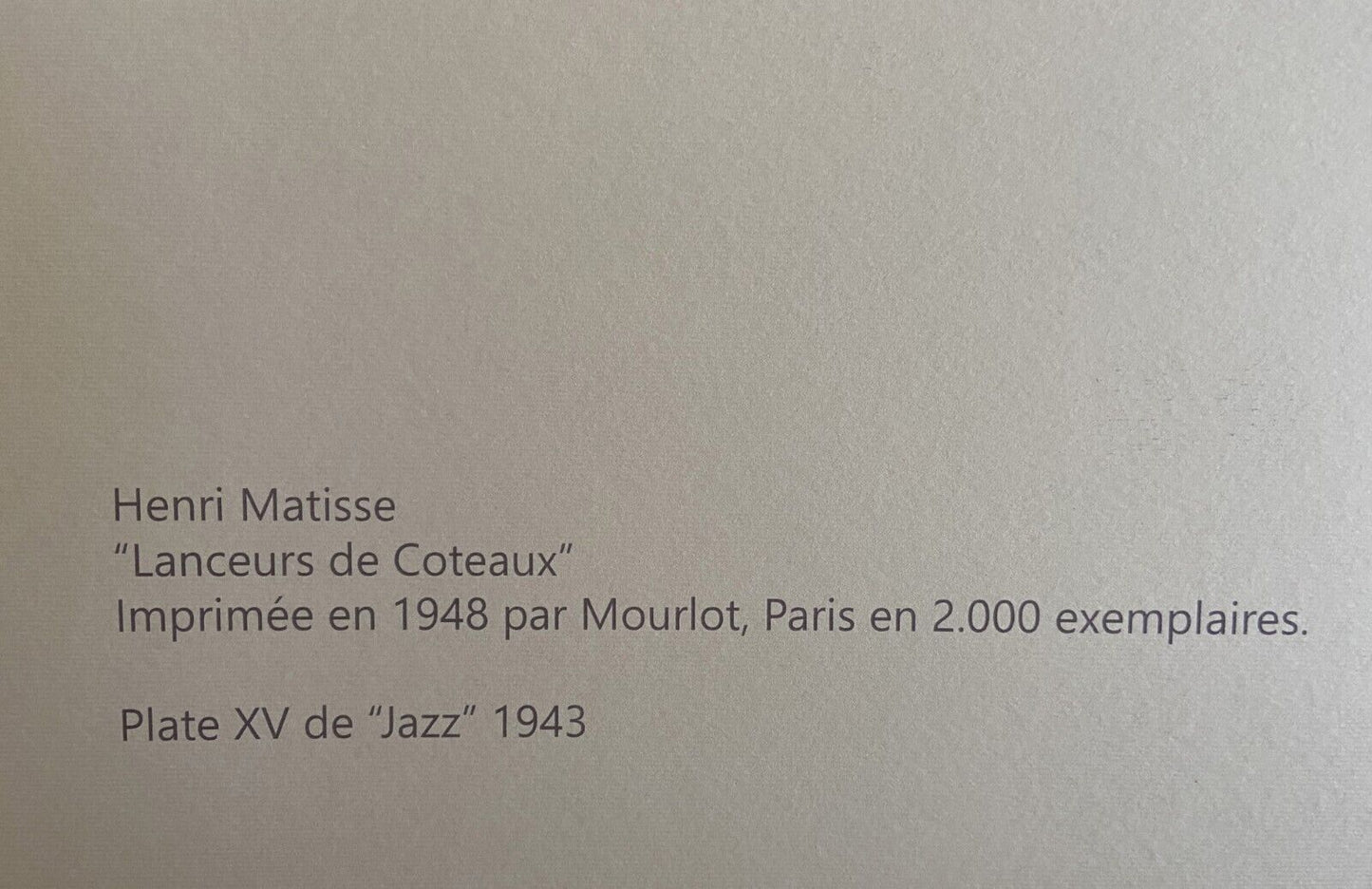 Henri Matisse Lithograph 1948 Coa Mourlot Limited