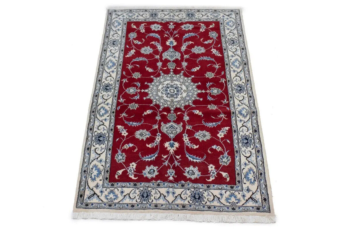 4X7 Ft Handmade Red Oriental Rug Classic