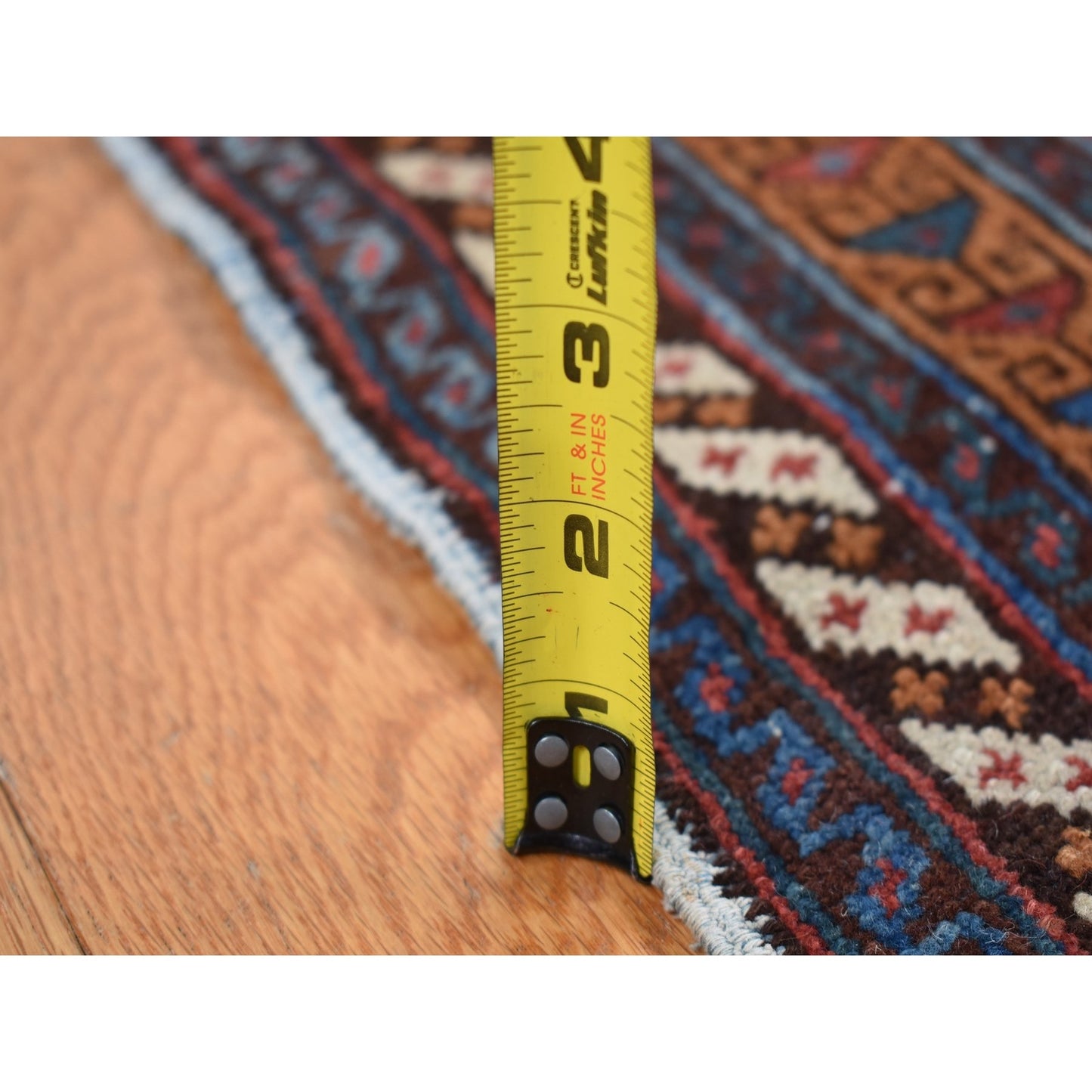 4'4"X6'10" Blue Antique Zoroastrian Hand Knotted Pure Wool Soft Clean Rug
