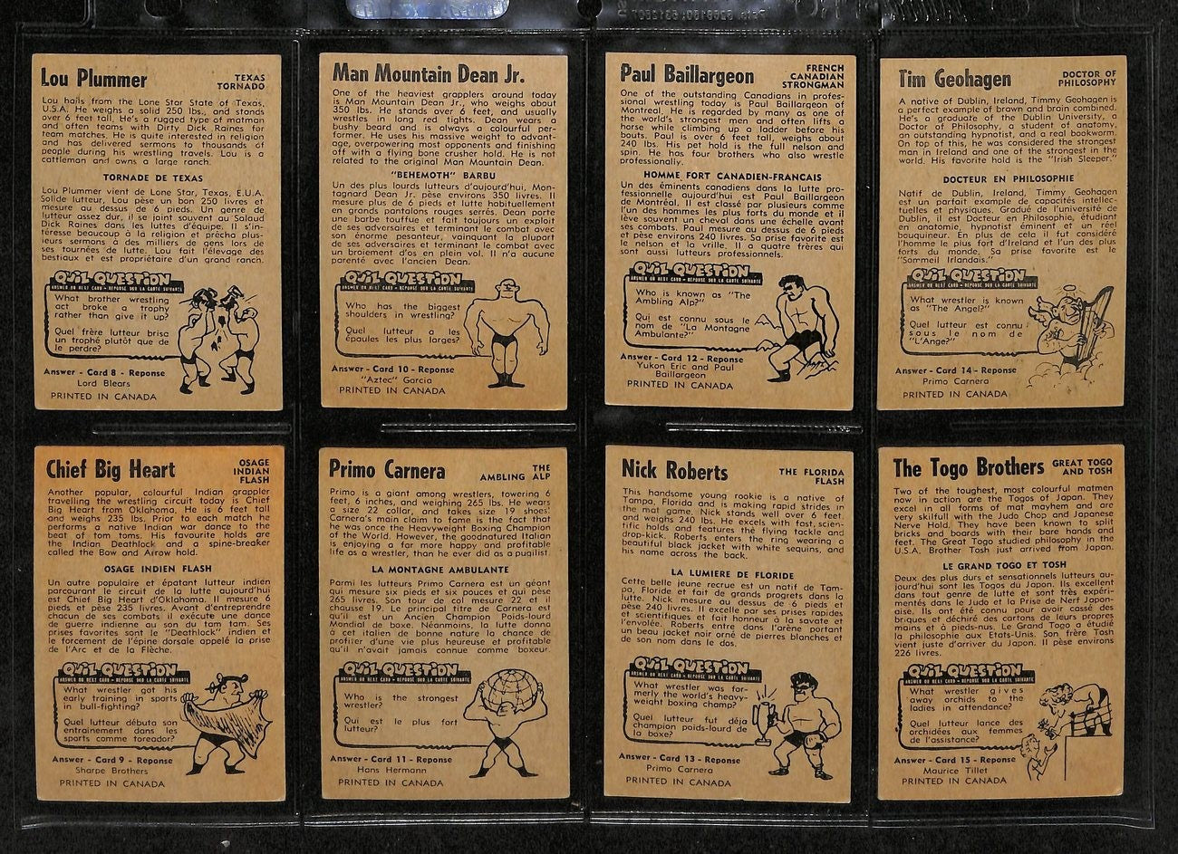 1954-55 Parkhurst Wrestling Complete Set (75)