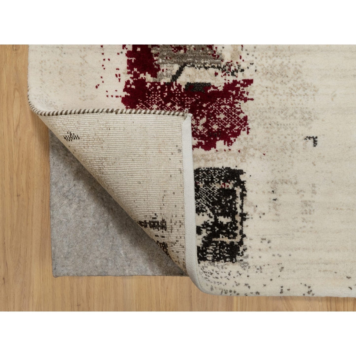 2'4"X4'7" White Lori Buft Gabbeh 100% Wool Hand Knotted Short Runner Rug
