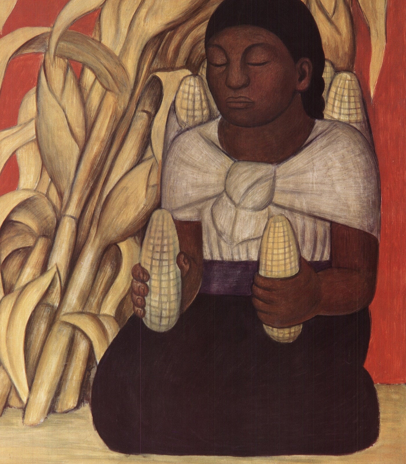 Diego Rivera Indigenous Woman With Corn Stalks " Offset Lithograph 199