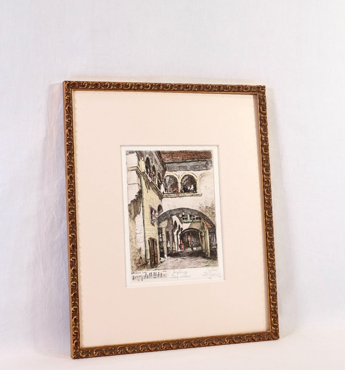 Herta Czernik-Kobanz Gzonning Etching Coloring "Mdling, Hafnerhaus" Beethoven