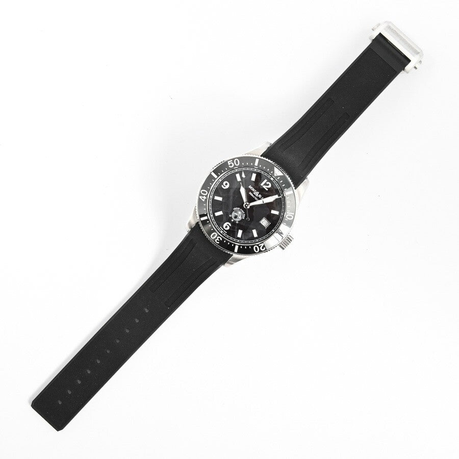 Montblanc Ice Sea Automatic Date Mb129372 Black Men'S Used Watch #61016