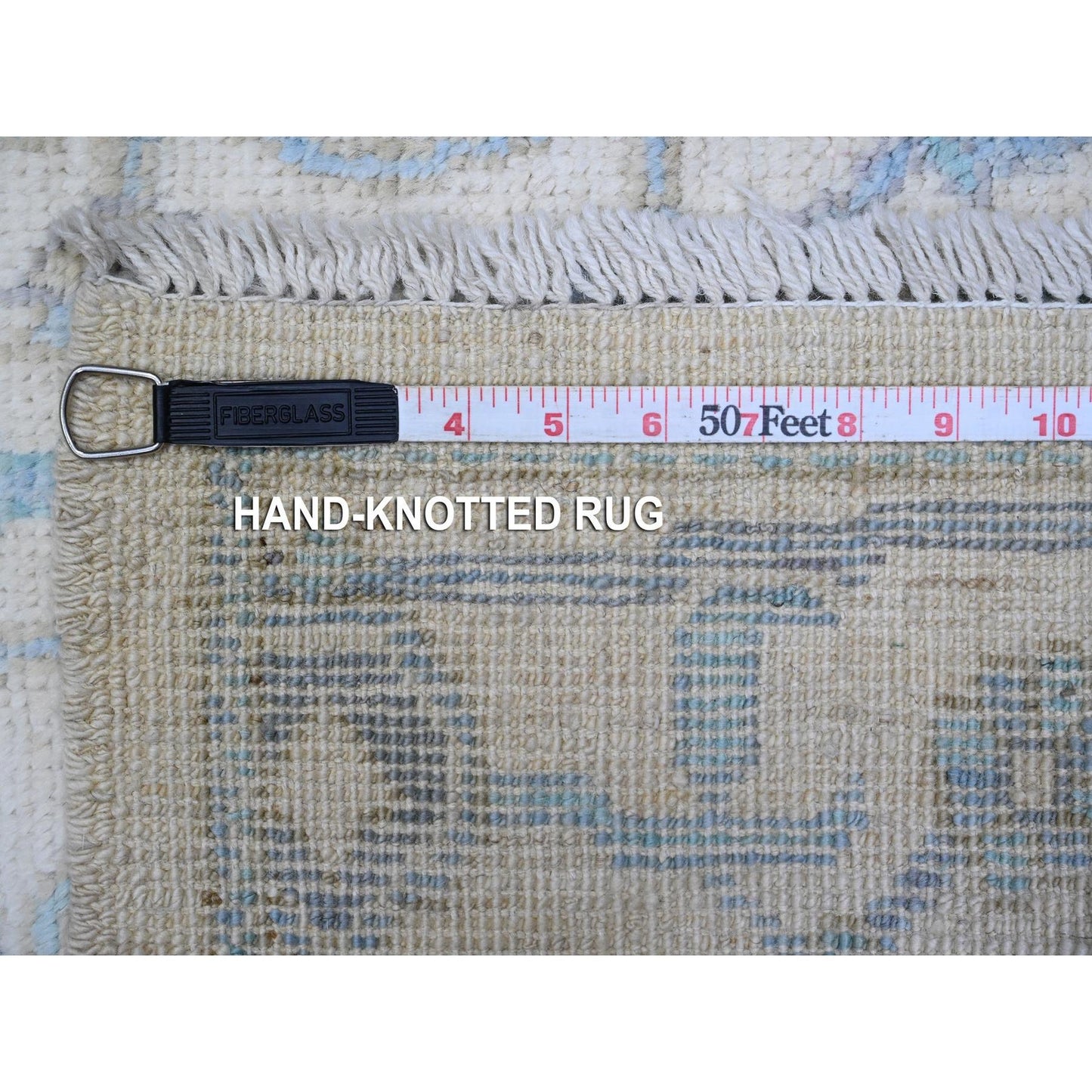 2'7"X8' Wisp White Rural Flower Design Angora Oushak Oriental Runner Rug