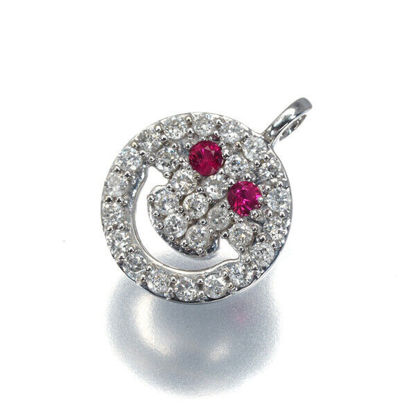 Diamond 0.25ct Ruby 0.07ct Paved Smile Reversible