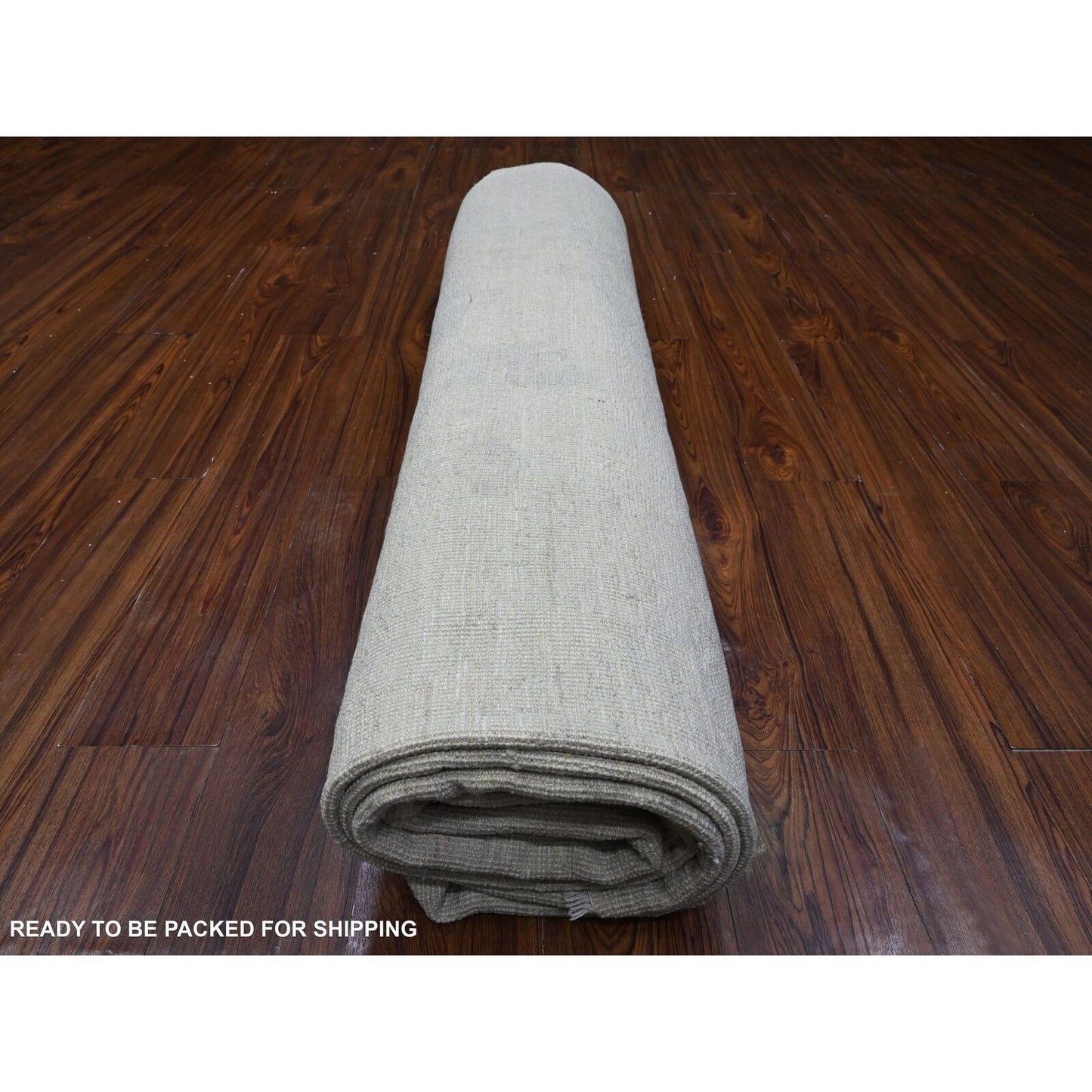 8'10"X11'4" Winter White Vegetable Dyes Afghan Angora Oushak Oriental Rug