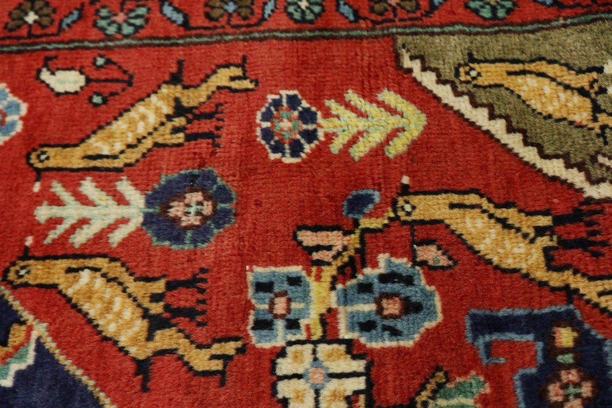 Handmade Vintage Tribal Oriental Rug Geometric
