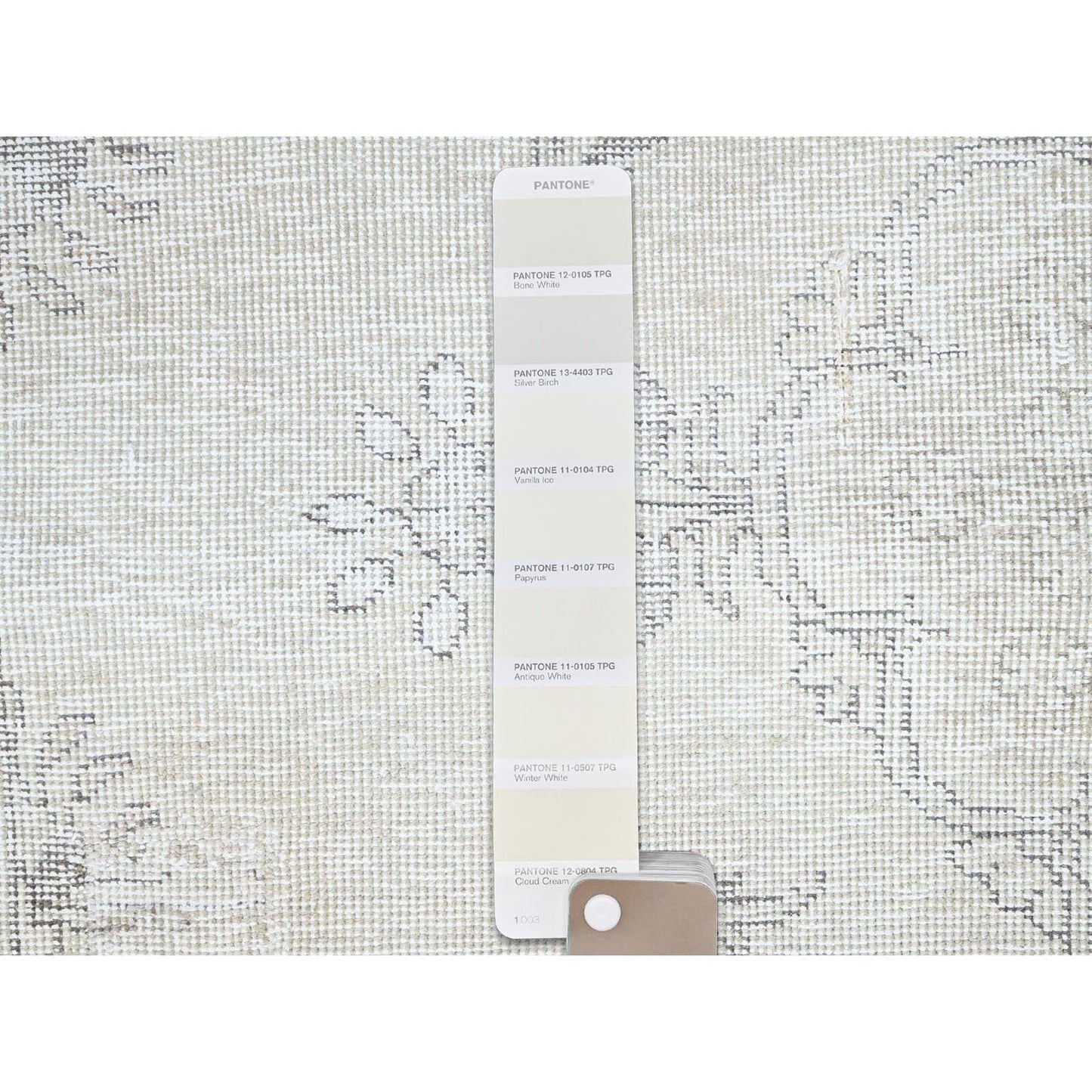 2'5"X7'6" White Fragment Pure Wool Vintage Zoroastrian Tebraz Oriental Rug