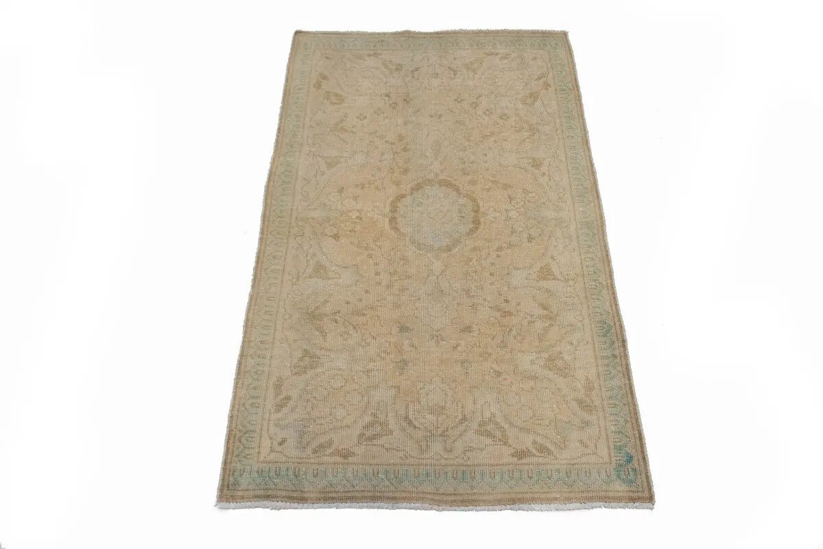 Antique Hand-Knotted Wool Oriental Area Rug Beige