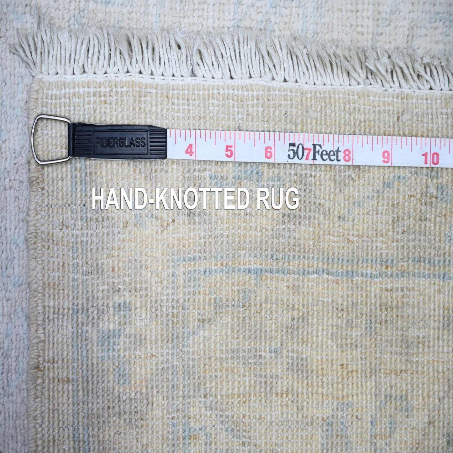 2'8"X9'7" White Wash Peshawar Wool Hand Knotted Oriental Rug