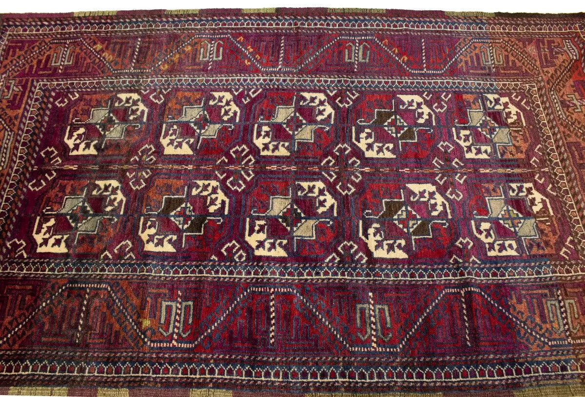Vintage Tribal Burgundy Rug Boho Style Farmhouse