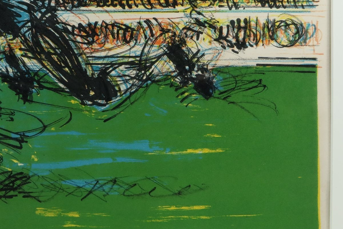 Jos Zaragoza (Brazil) Signed Original Lithograph Soccer 47/50 Sports Art Framed