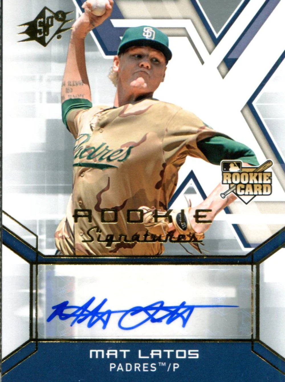 Mat Latos Autographed 2009 Upper Deck Spx Rookie Card