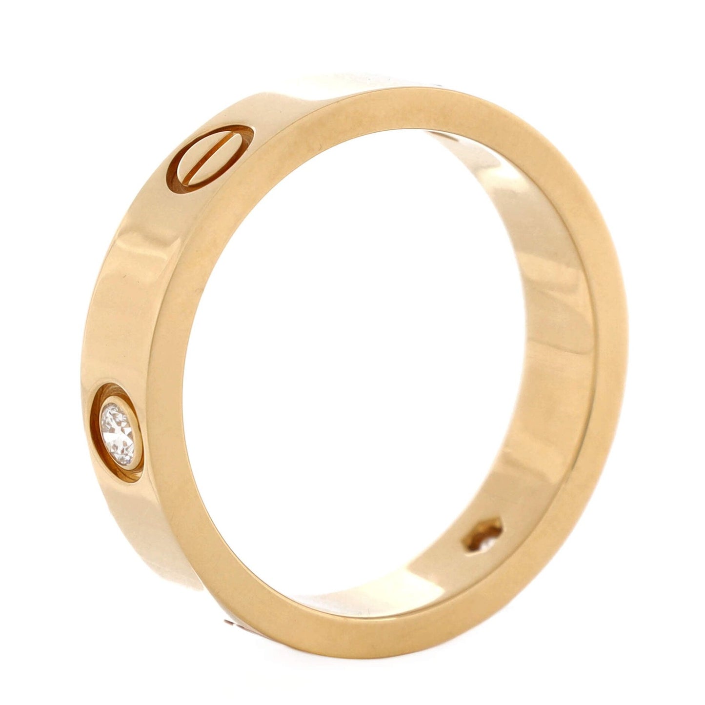 Diamonds Cartier Love 3 Diamonds Band Ring 18K Yellow Gold with