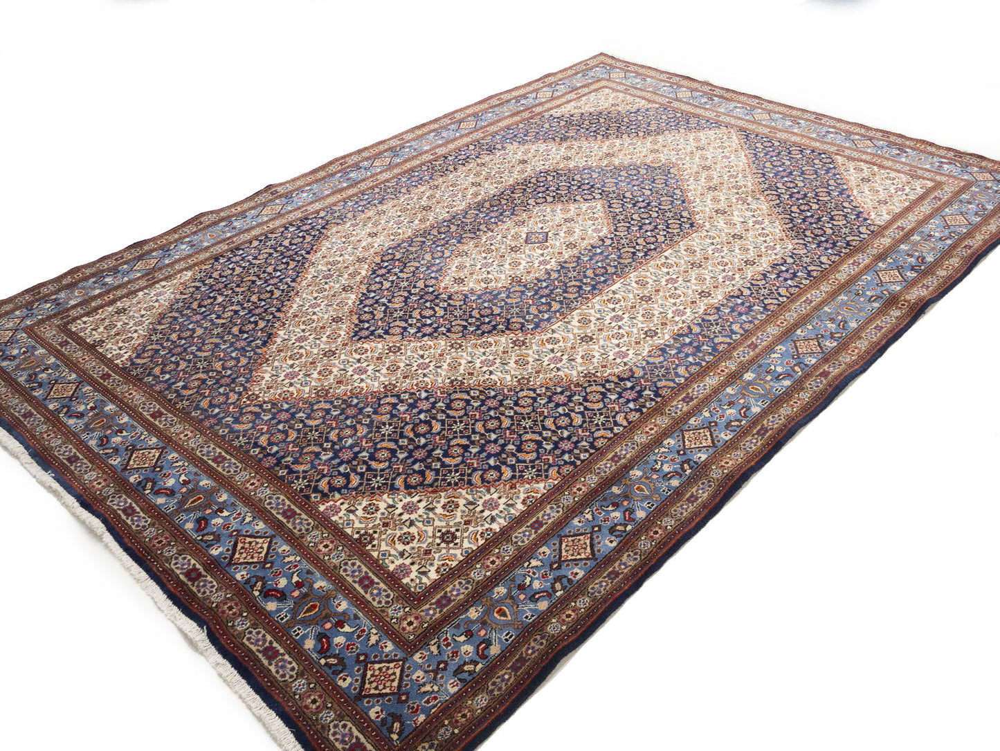 Cream Vintage Oriental Rug Traditional Classic