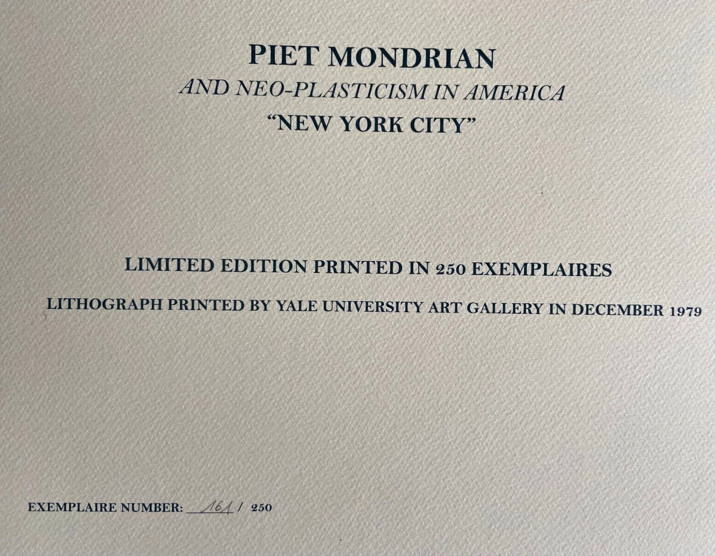 Piet Mondrian Lithograph Coa Numbered Signed Op