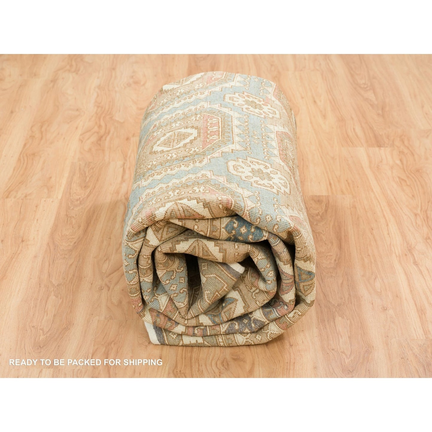 9'1"X12'1" Hand Knotted Wool,Caucasian Gul Motifs Distinct Abrash Rug