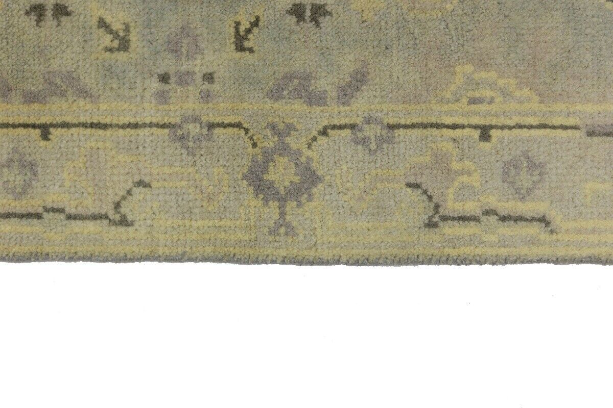 Muted Floral Design Oushak Chobi Runner Rug