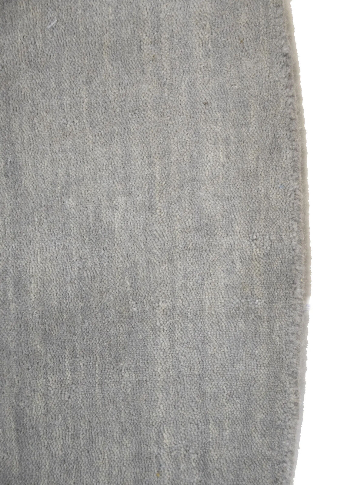 Gray Solid Hand-Loomed 6X6 Gabbeh Wool Round Rug